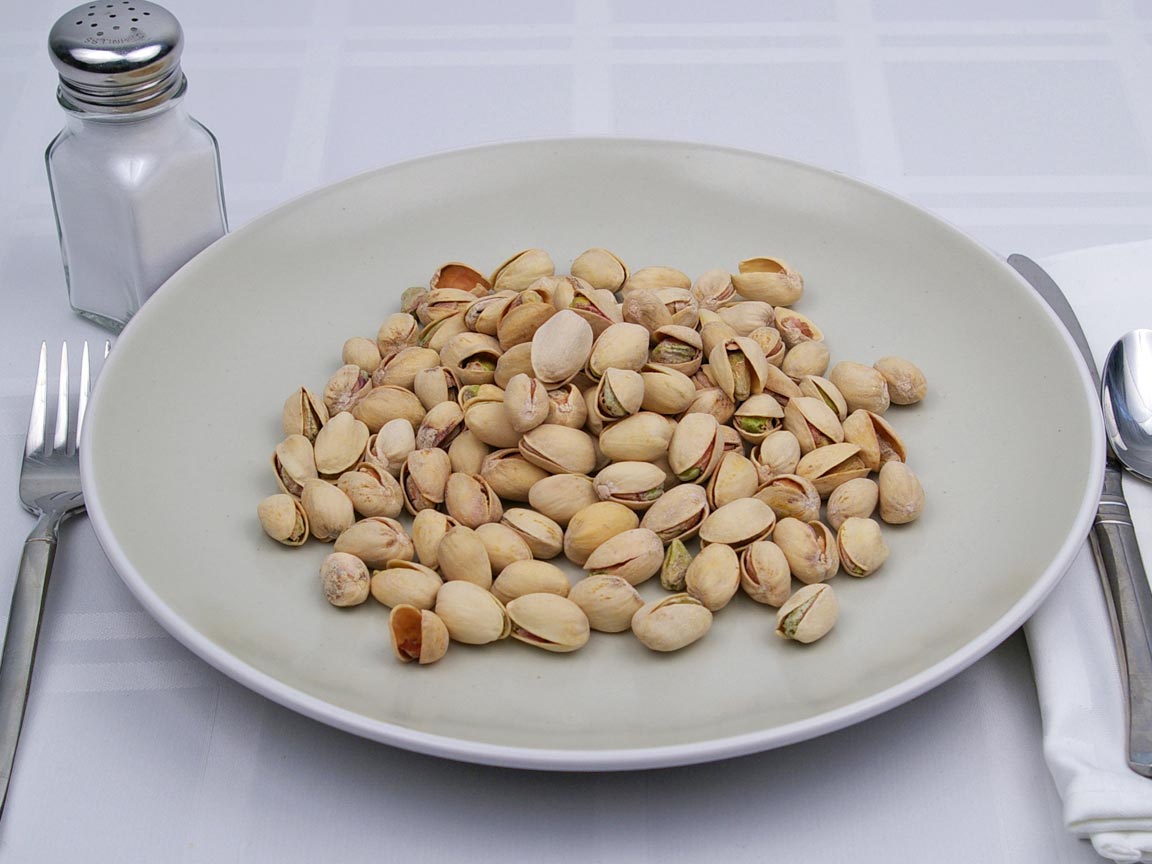 Calories in 1.22 cup(s) of Pistachio Nuts - Salted