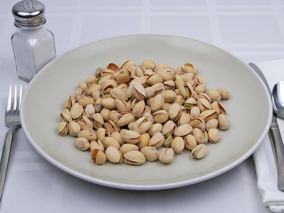 Calories in 1.33 cup(s) of Pistachio Nuts - Salted