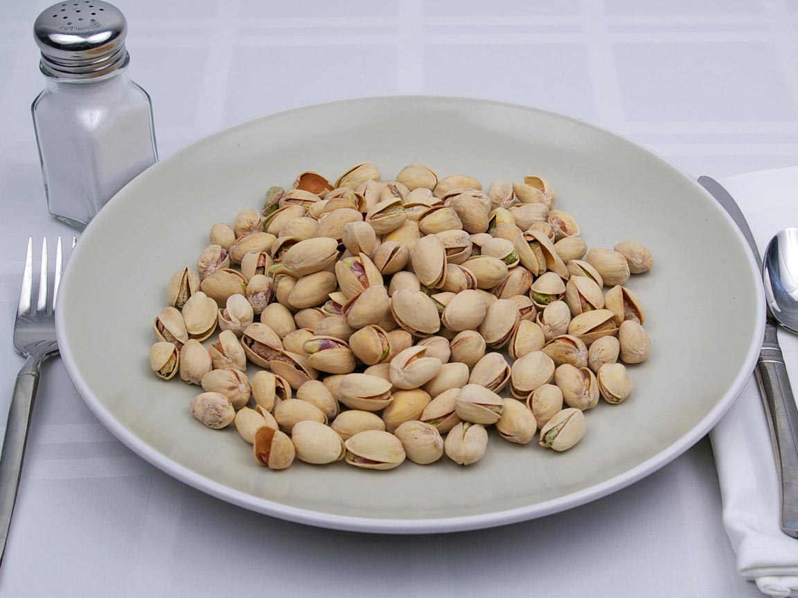 Calories in 1.56 cup(s) of Pistachio Nuts - Salted