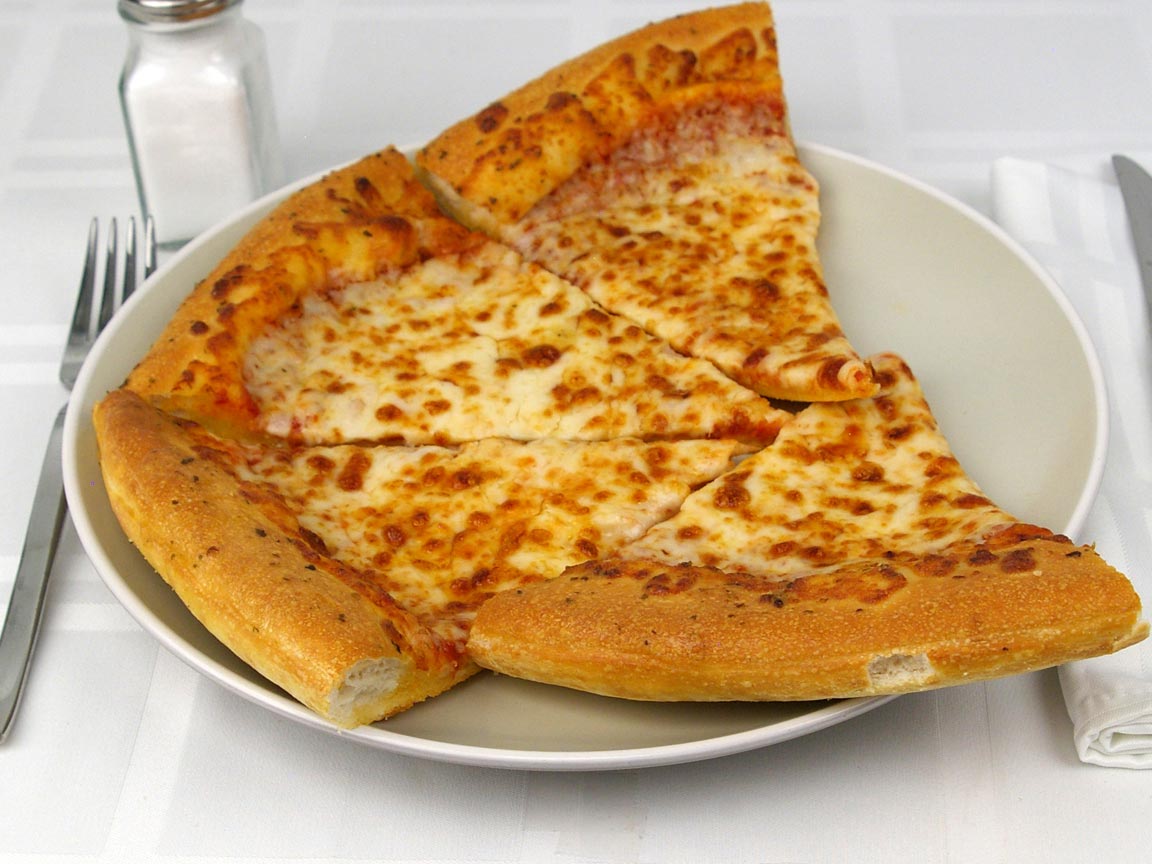 Calories in 4 slice(s) of Pizza - Cheese - Large 14"