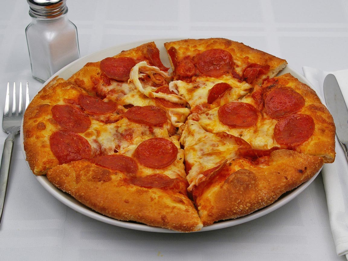 Calories in 1 pie(s) of Pizza - Pepperoni - Reg Crust - Small -10 inch