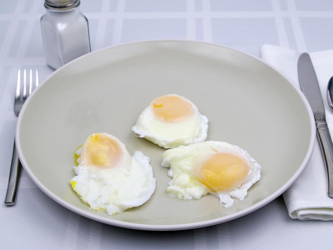 Calories in 3 egg(s) of Poached - Large Egg