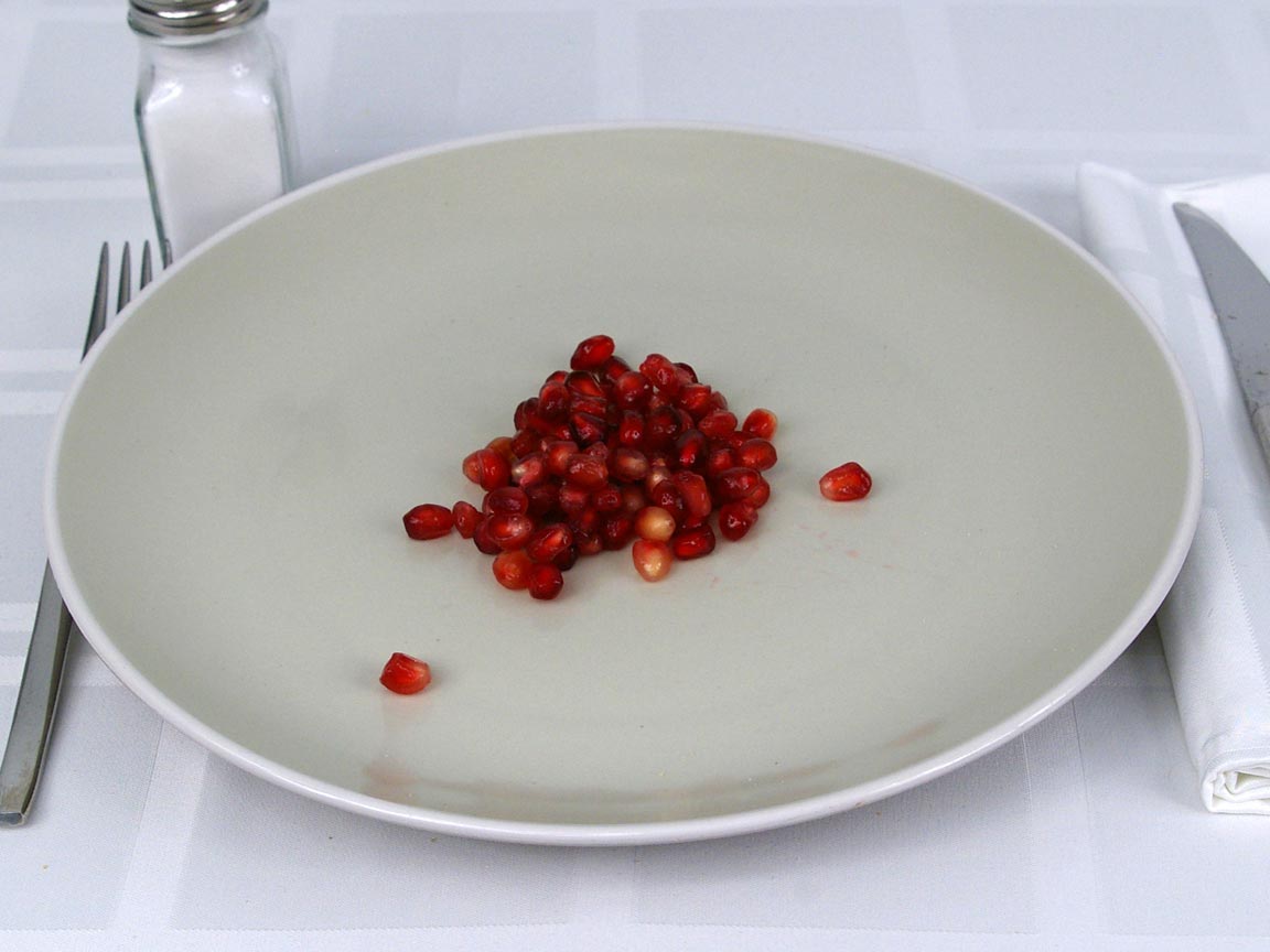Calories in 0.25 cup(s) of Pomegranate Seeds