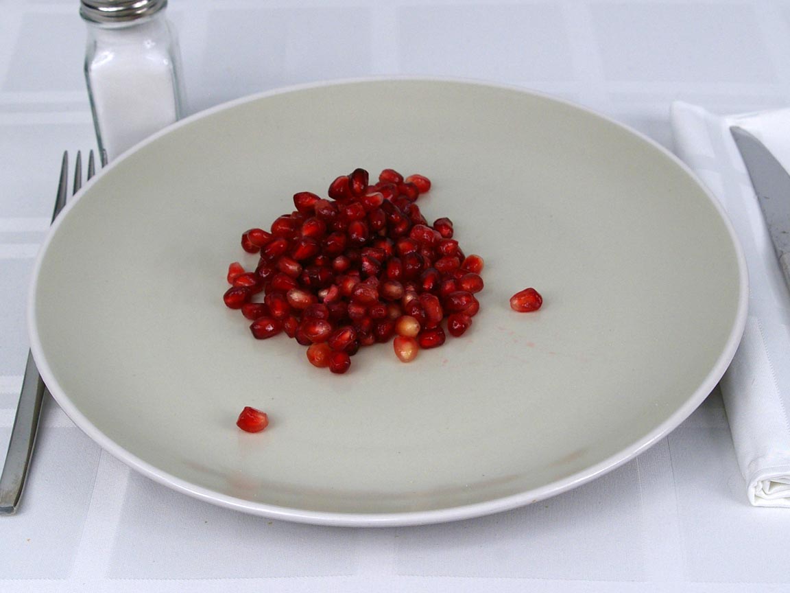 Calories in 0.5 cup(s) of Pomegranate Seeds