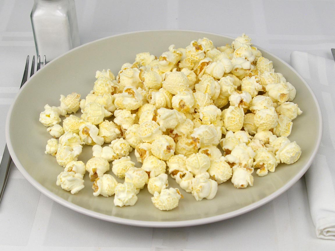 Calories in 35 grams of Popcornopolis White Cheddar Popcorn