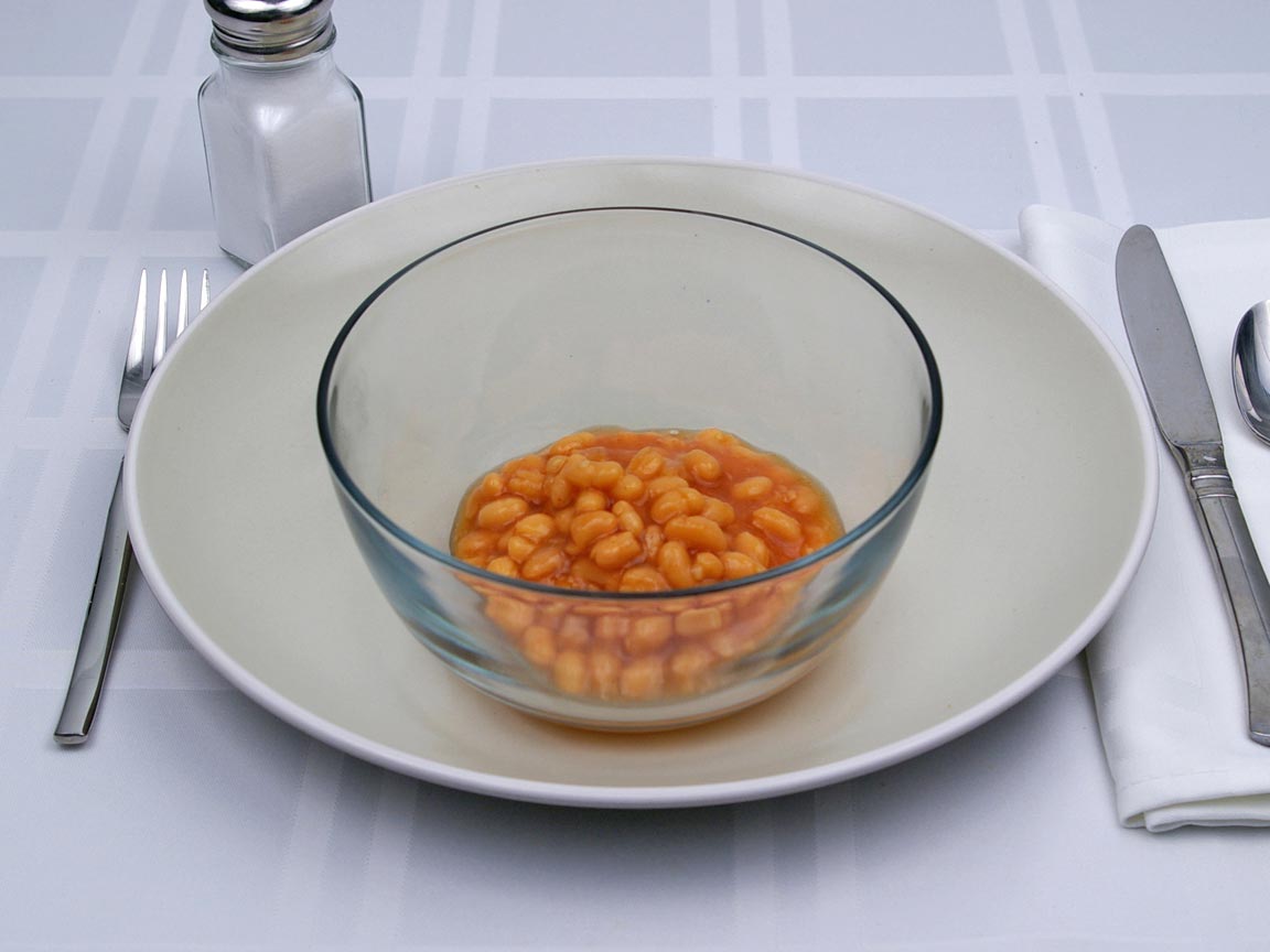 Calories in 0.5 cup(s) of Pork and Beans - Canned