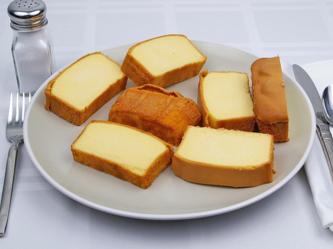 Calories in 7 piece(s) of Pound Cake - Avg
