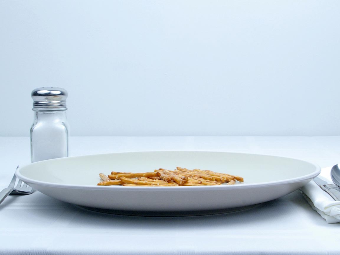 Calories in 14 grams of Pretzel Sticks.