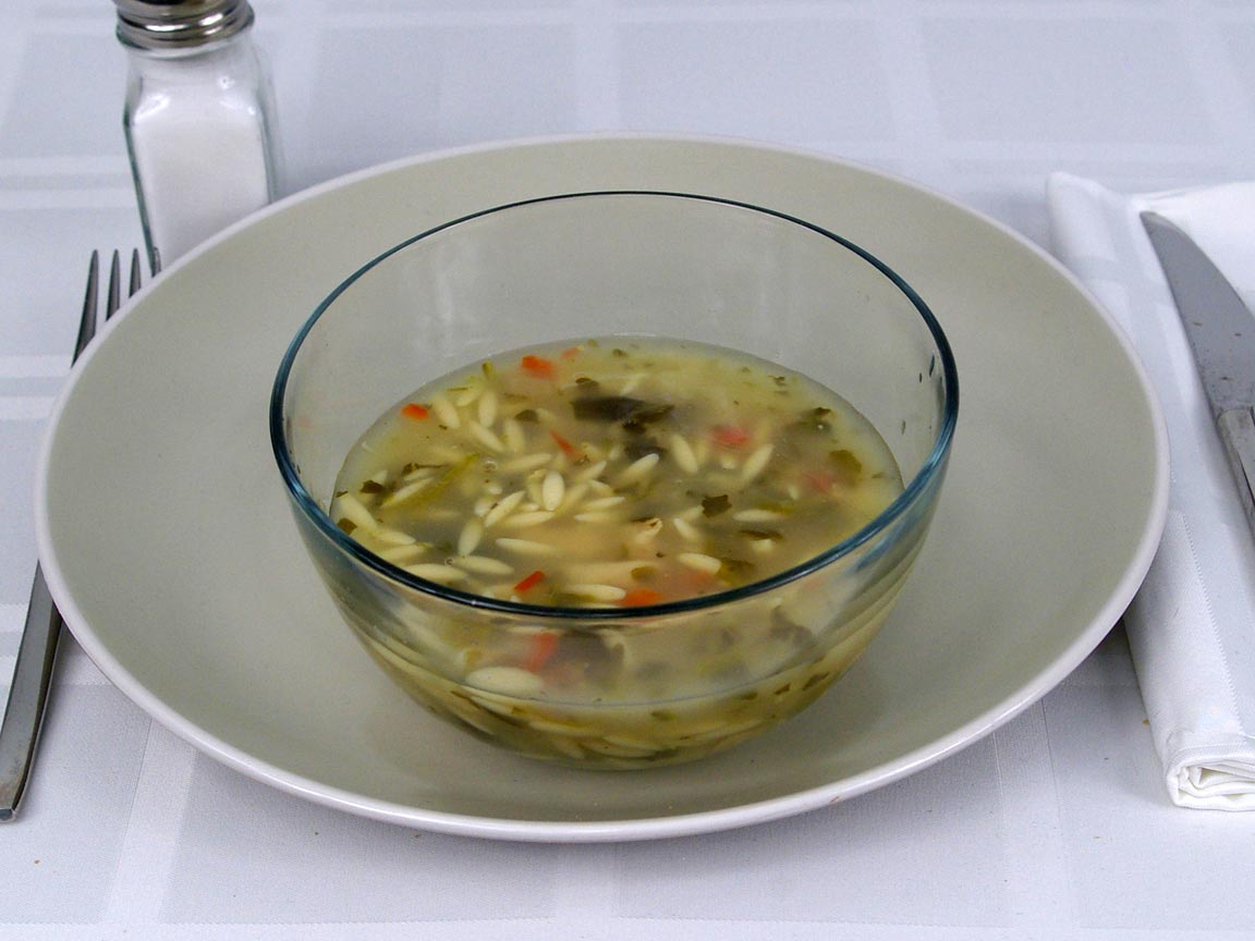 Calories in 1.5 cup(s) of Progresso Light Chicken & Orzo Soup