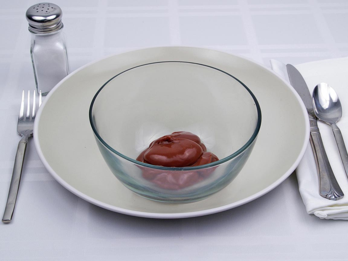 Calories in 56 grams of Chocolate Pudding - (made) 2% Milk
