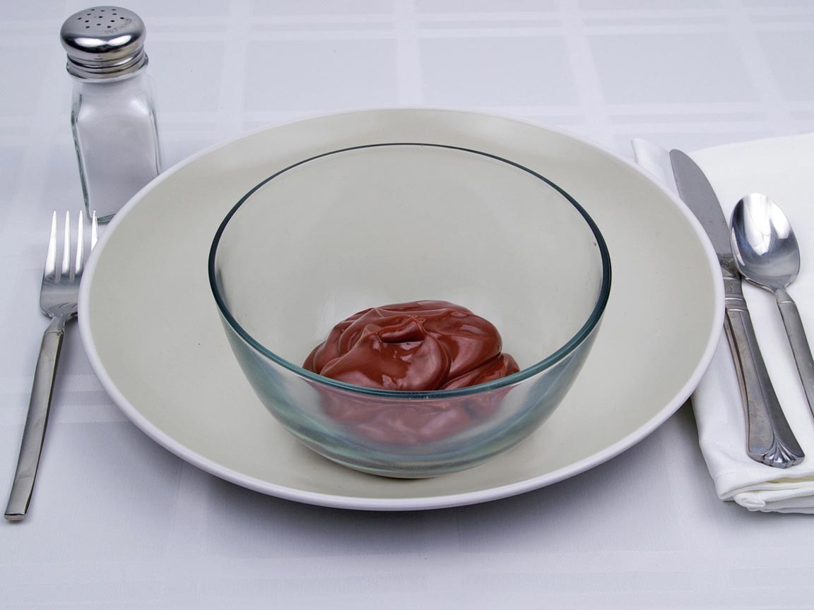 Calories in 85 grams of Chocolate Pudding - (made) 2% Milk