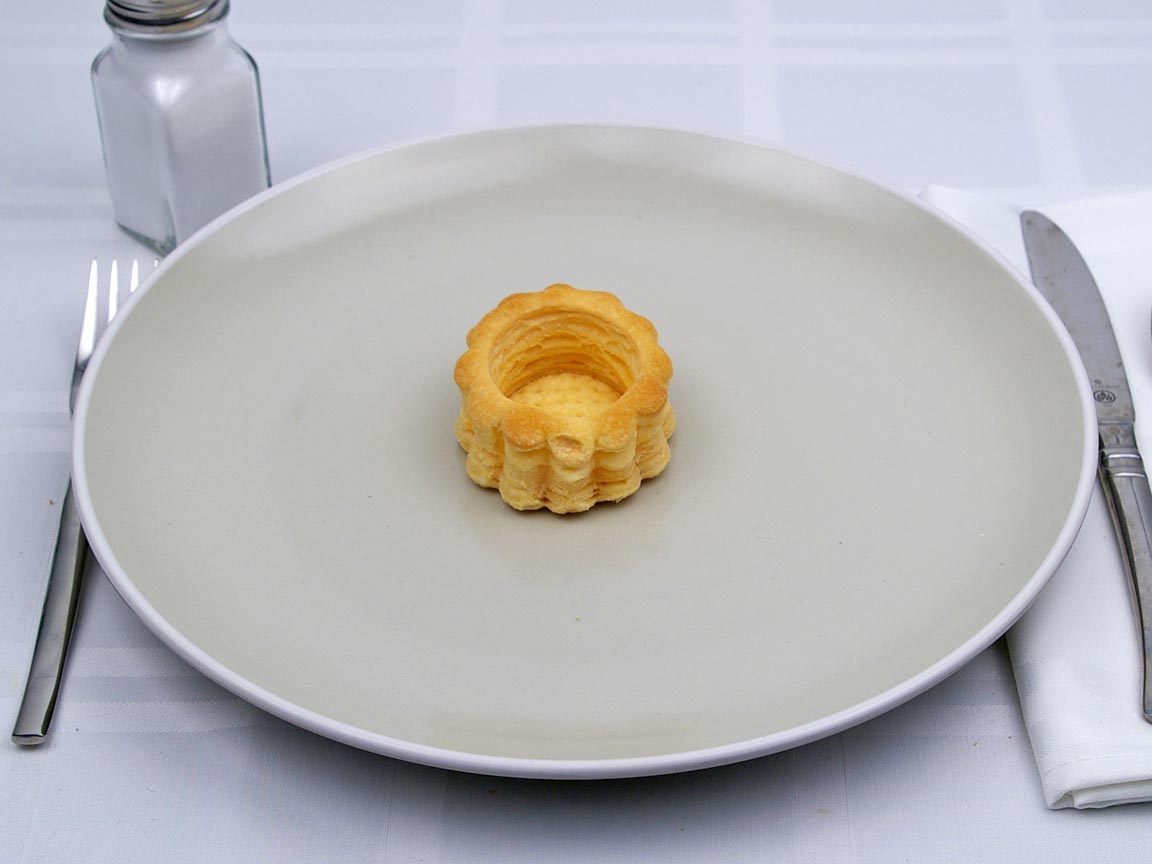 Calories in 1 piece(s) of Puff Pastry - Vol-au-Vent
