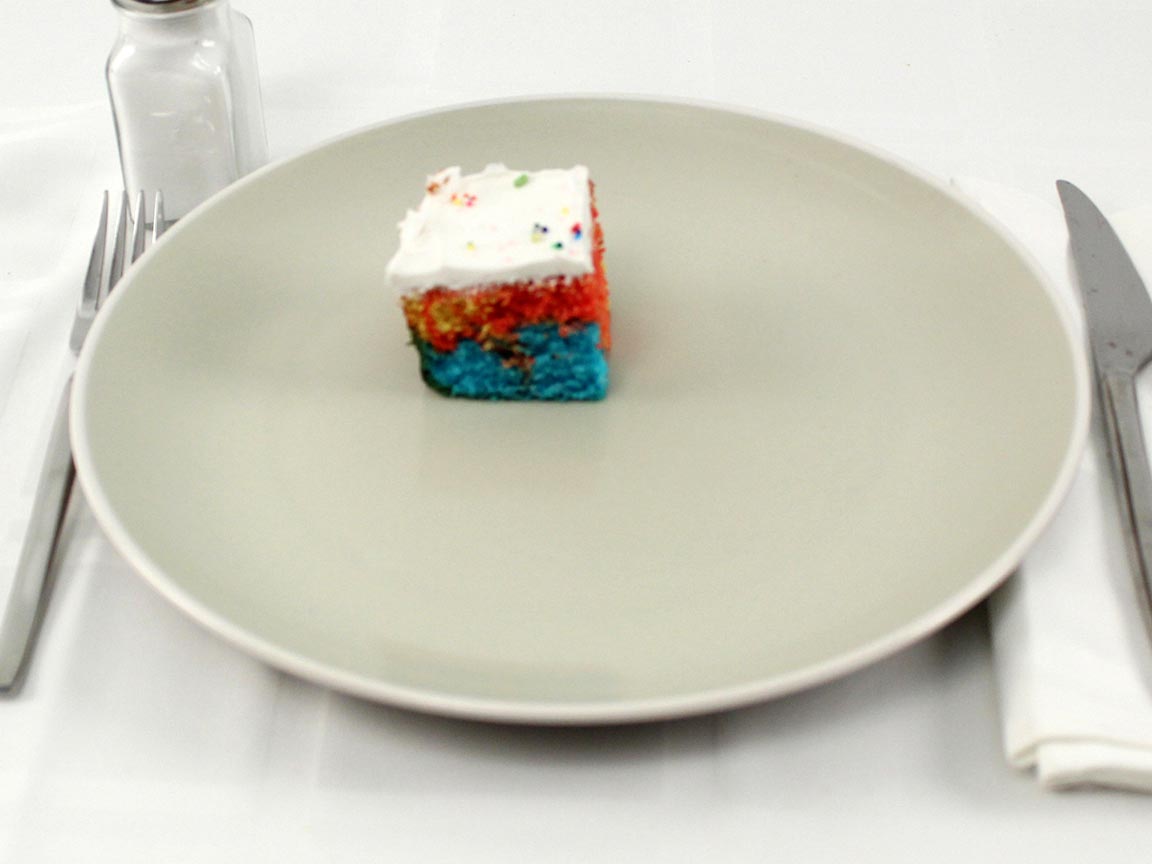 Calories in 0.25 piece(s) of Rainbow Cake Slice