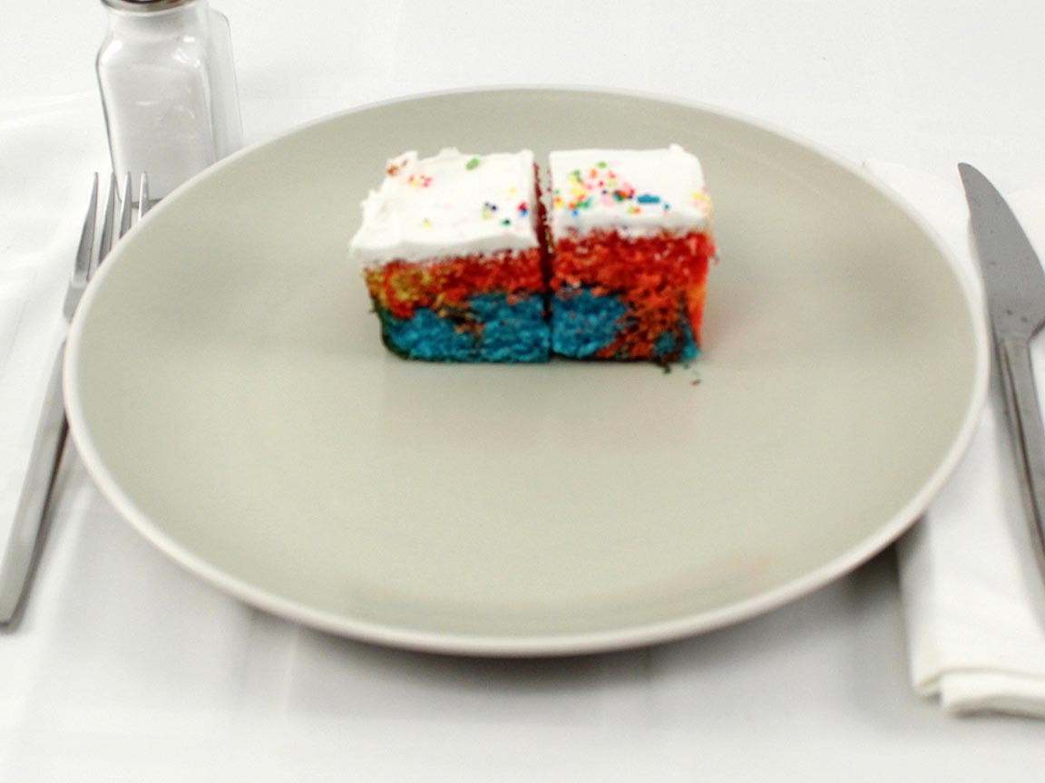 Calories in 0.5 piece(s) of Rainbow Cake Slice