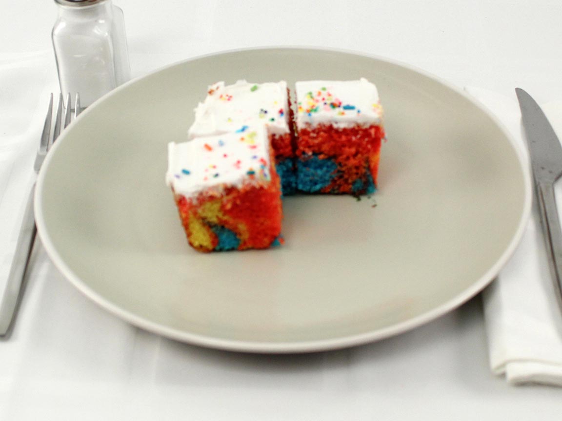 Calories in 0.75 piece(s) of Rainbow Cake Slice