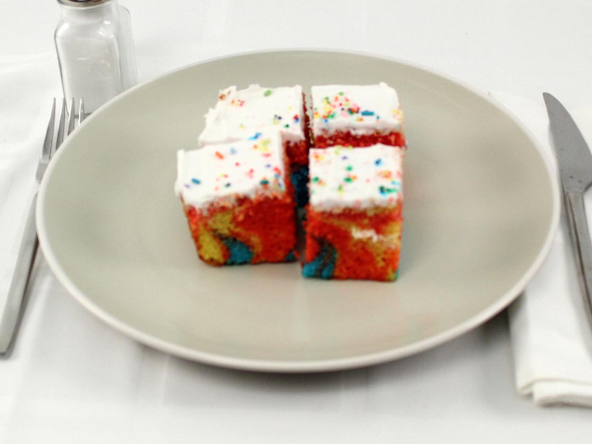 Calories in 1 piece(s) of Rainbow Cake Slice
