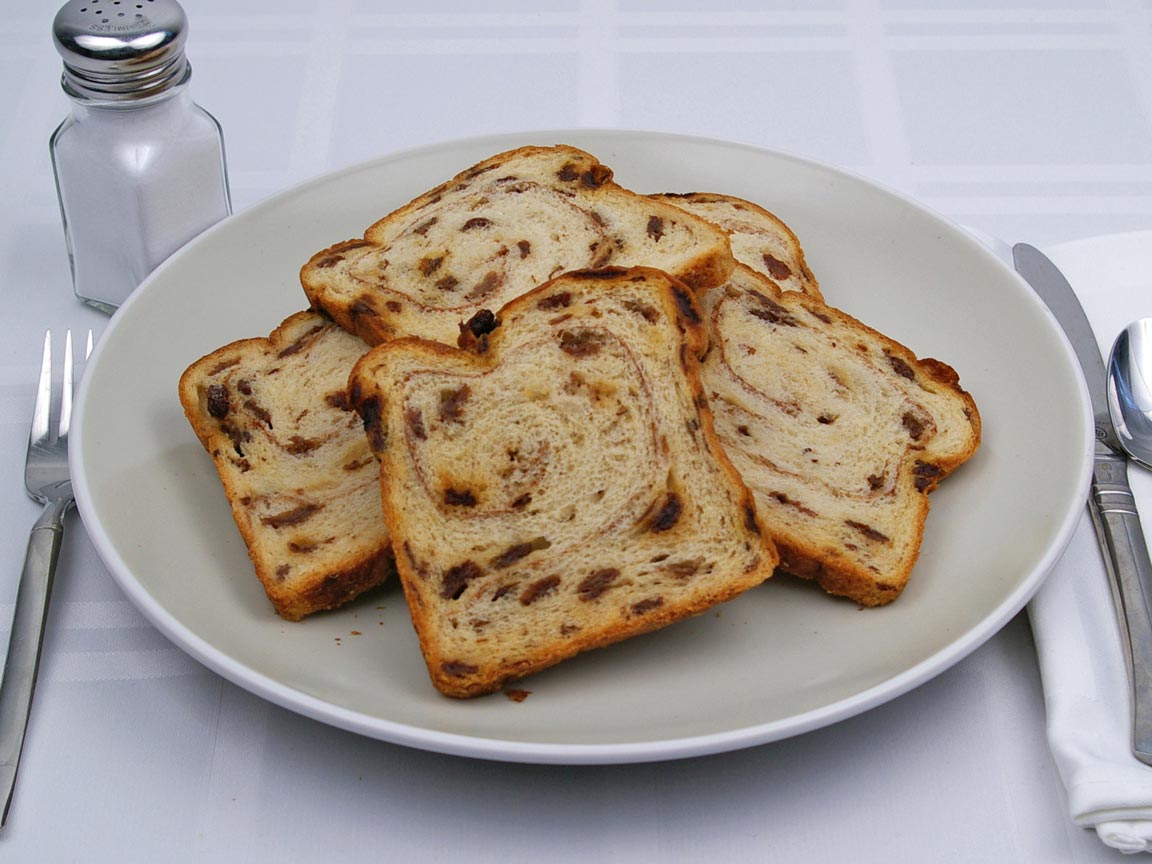 Calories in 7 slice(s) of Cinnamon Raisin Bread
