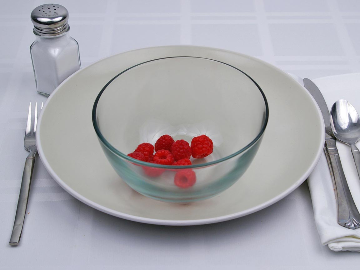 Calories in 0.23 cup(s) of Raspberries
