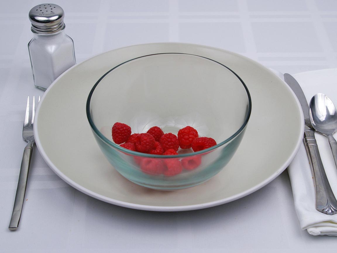 Calories in 0.35 cup(s) of Raspberries