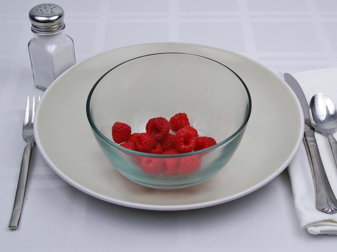 Calories in 0.46 cup(s) of Raspberries
