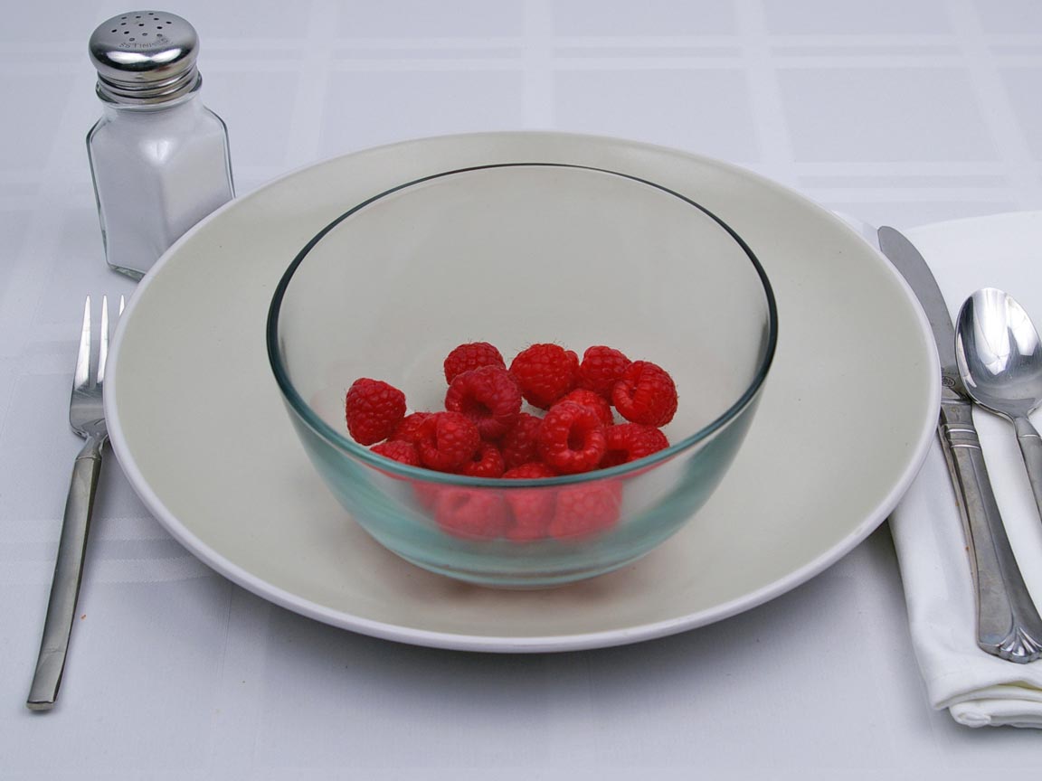 Calories in 0.58 cup(s) of Raspberries