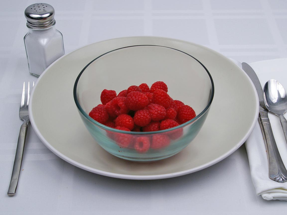 Calories in 1.27 cup(s) of Raspberries