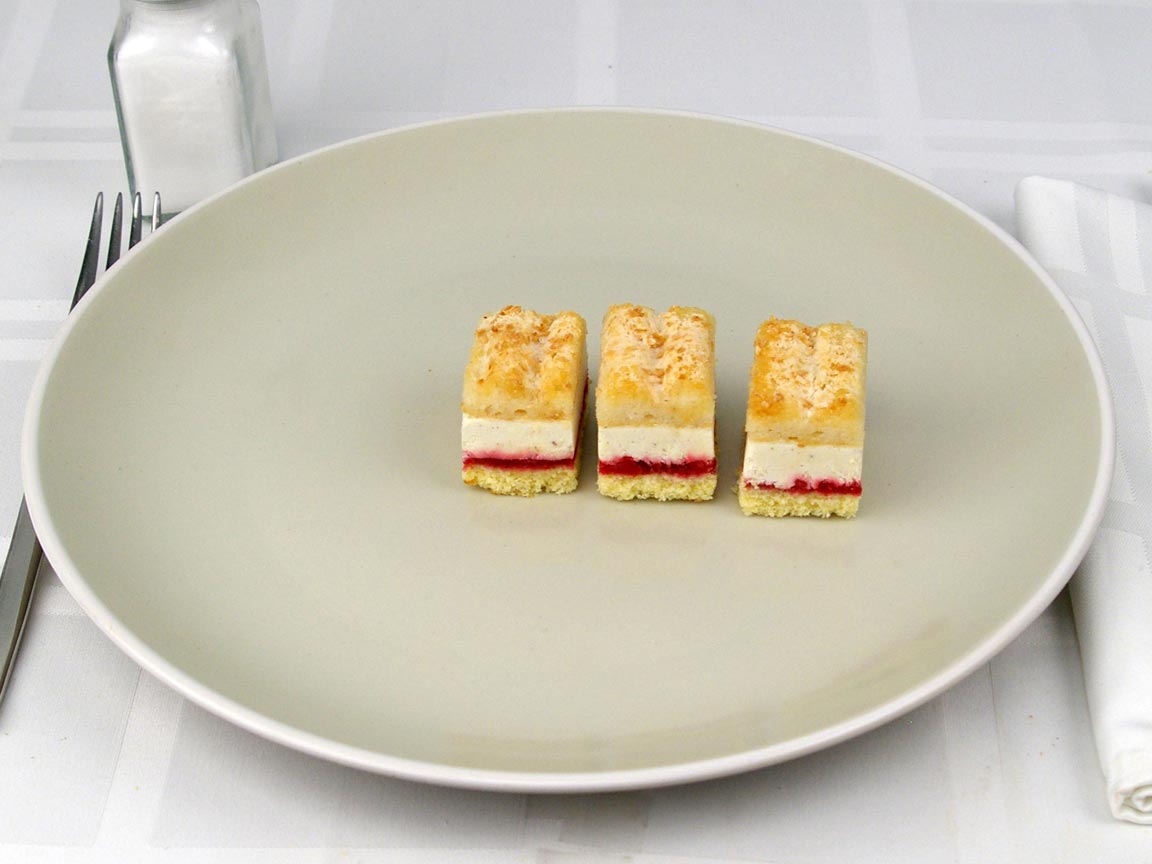 Calories in 3 piece(s) of Raspberry Framboises Cake