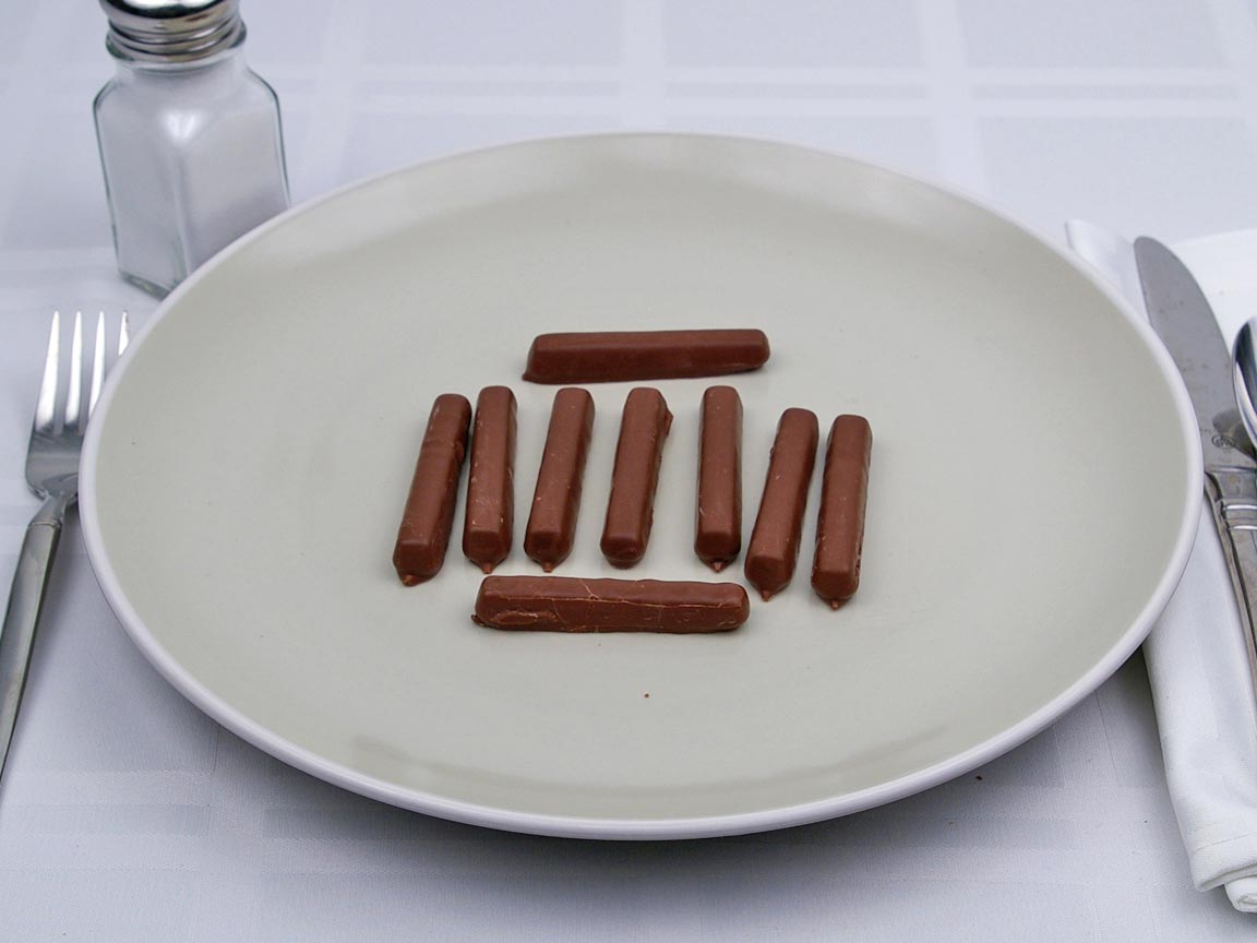 Calories in 9 stick(s) of Milk Chocolate Raspberry Sticks