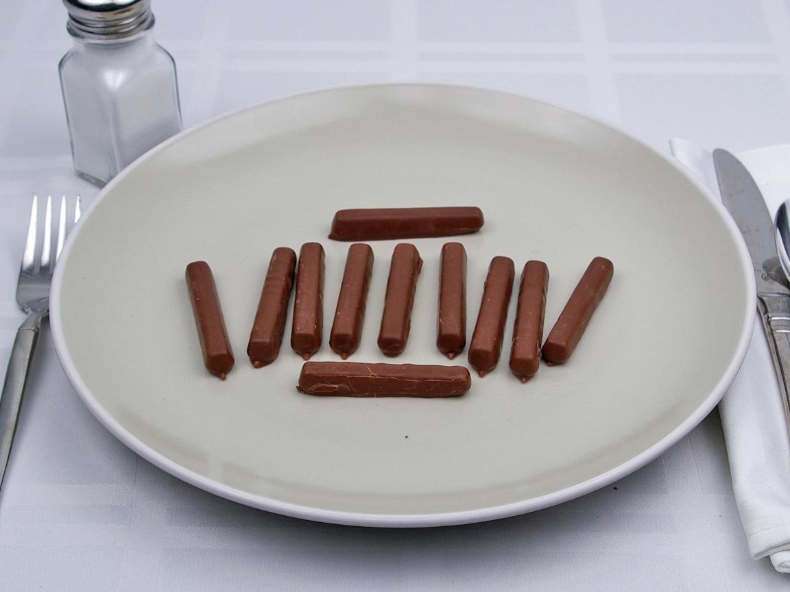 Calories in 11 stick(s) of Milk Chocolate Raspberry Sticks