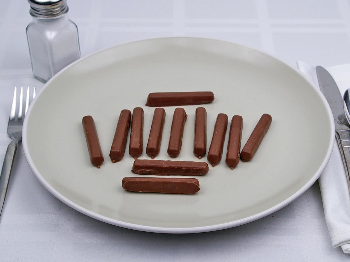 Calories in 12 stick(s) of Milk Chocolate Raspberry Sticks