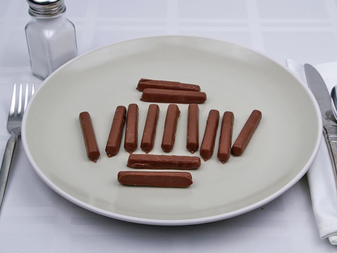 Calories in 13 stick(s) of Milk Chocolate Raspberry Sticks