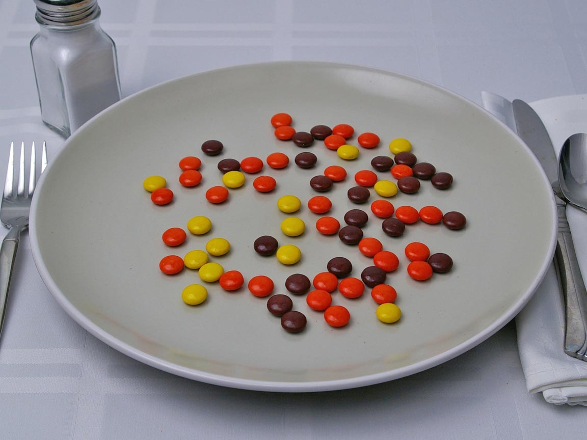 Calories in 55 grams of Reese's Pieces