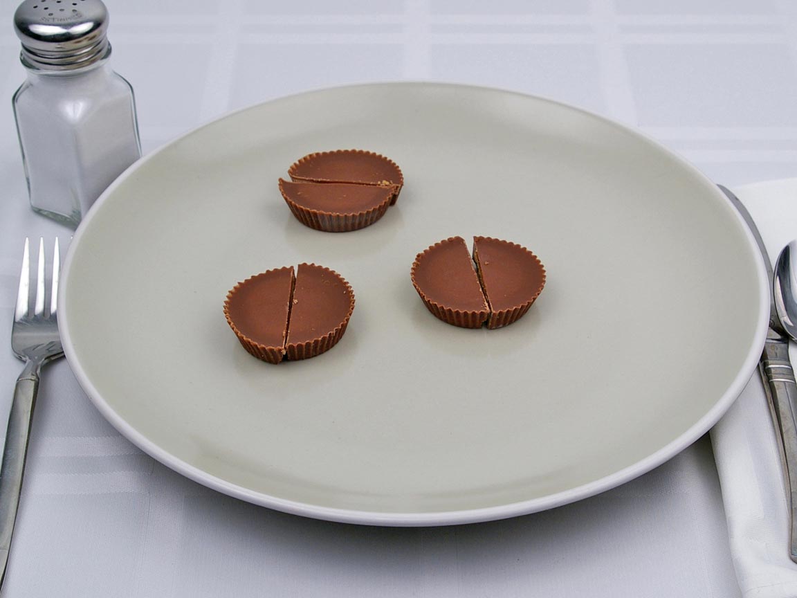 Calories in 3 piece(s) of Reese's Peanut Butter Cup