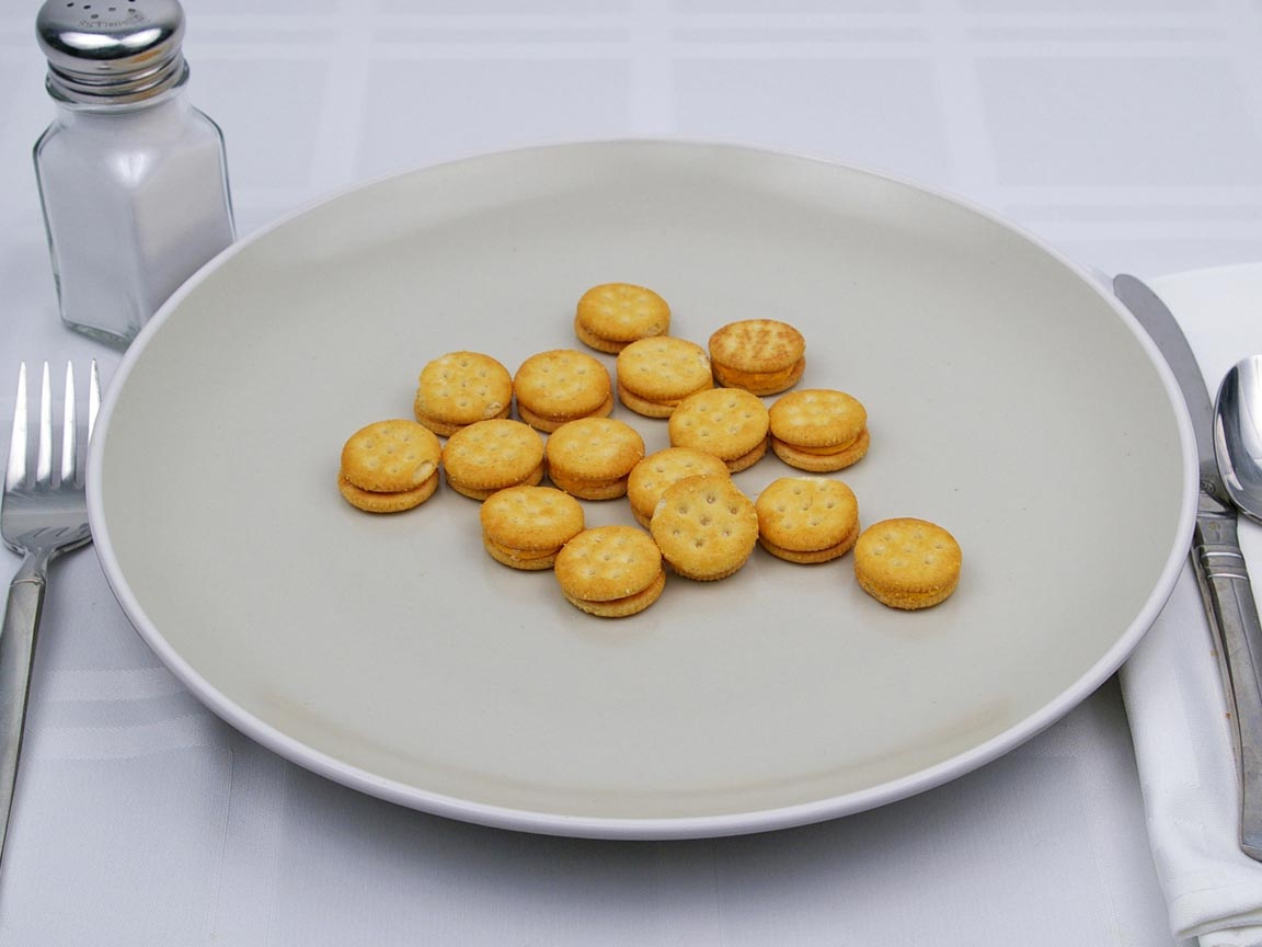 Calories in 34 grams of Ritz Bits Cheese Crackers