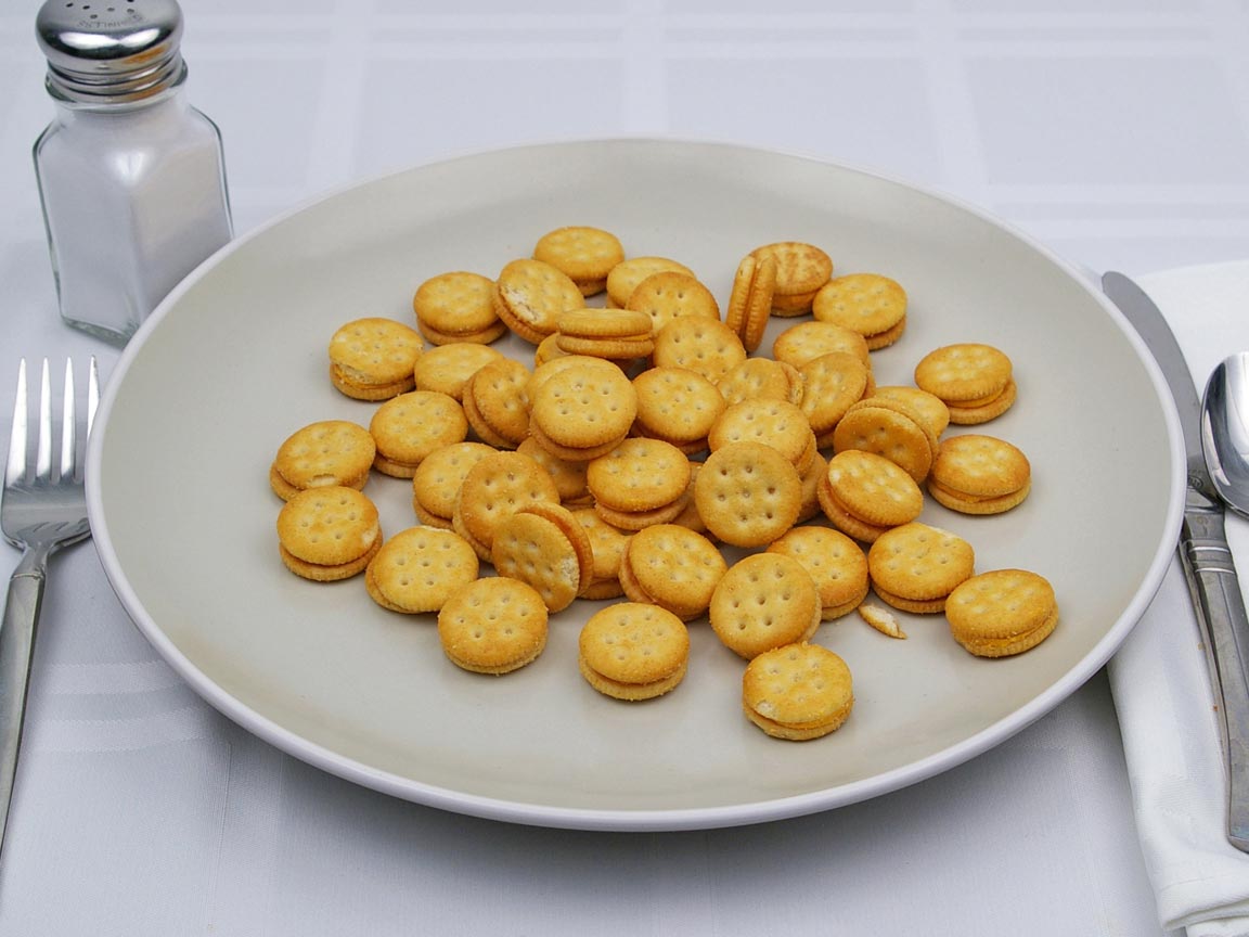 Calories in 102 grams of Ritz Bits Peanut Butter Crackers