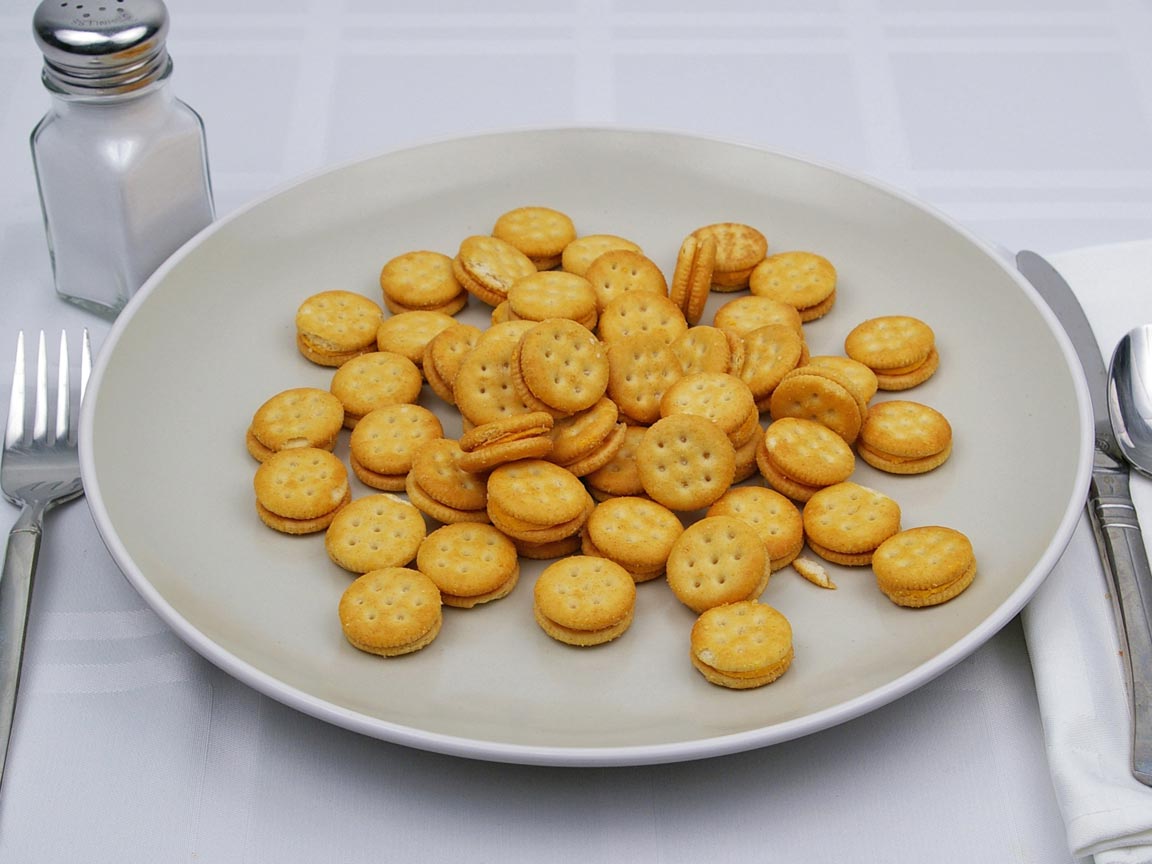 Calories in 110 grams of Ritz Bits Peanut Butter Crackers