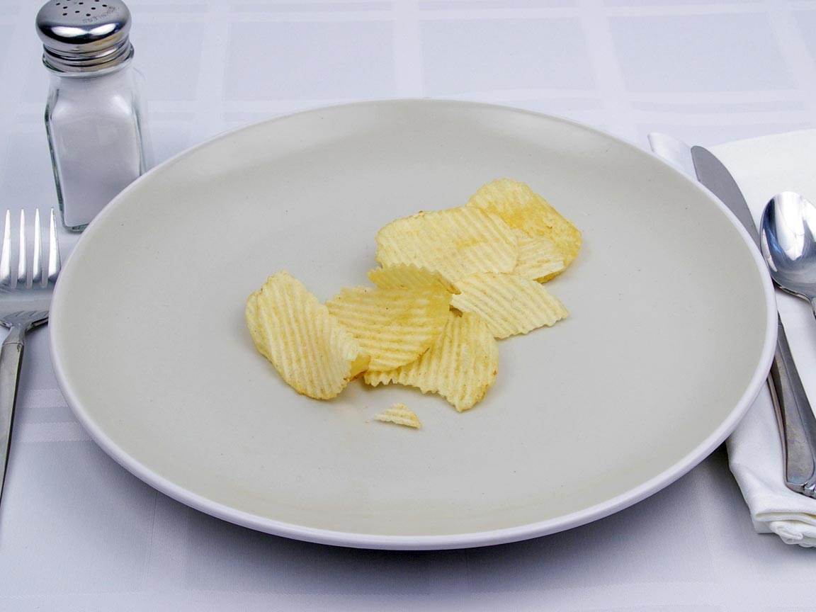 Calories in 14 grams of Potato Chips - Ruffles - Reduced Fat