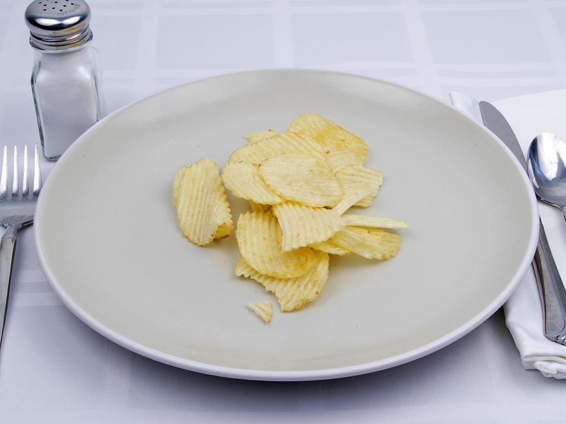 Calories in 21 grams of Potato Chips - Ruffles - Reduced Fat