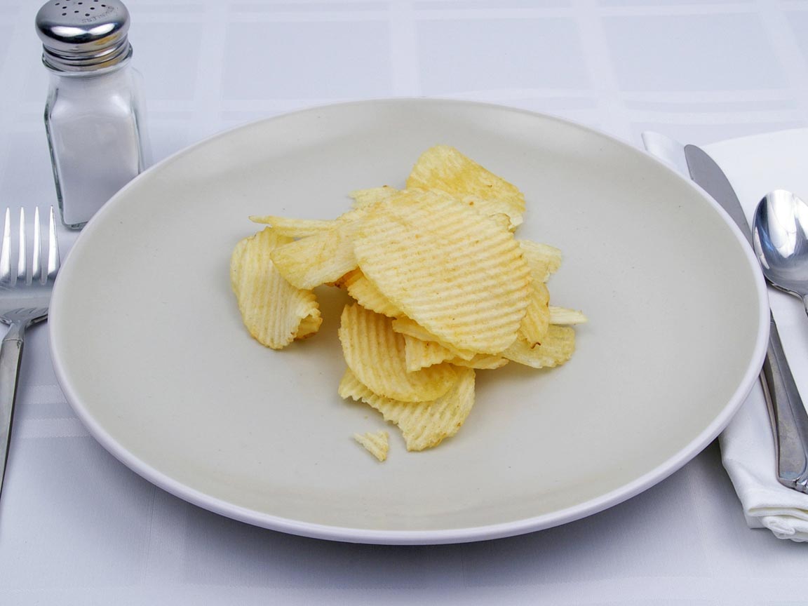 Calories in 35 grams of Potato Chips - Ruffles - Reduced Fat