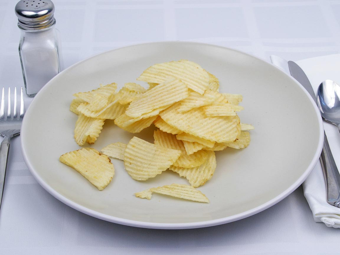 Calories in 49 grams of Potato Chips - Ruffles - Reduced Fat