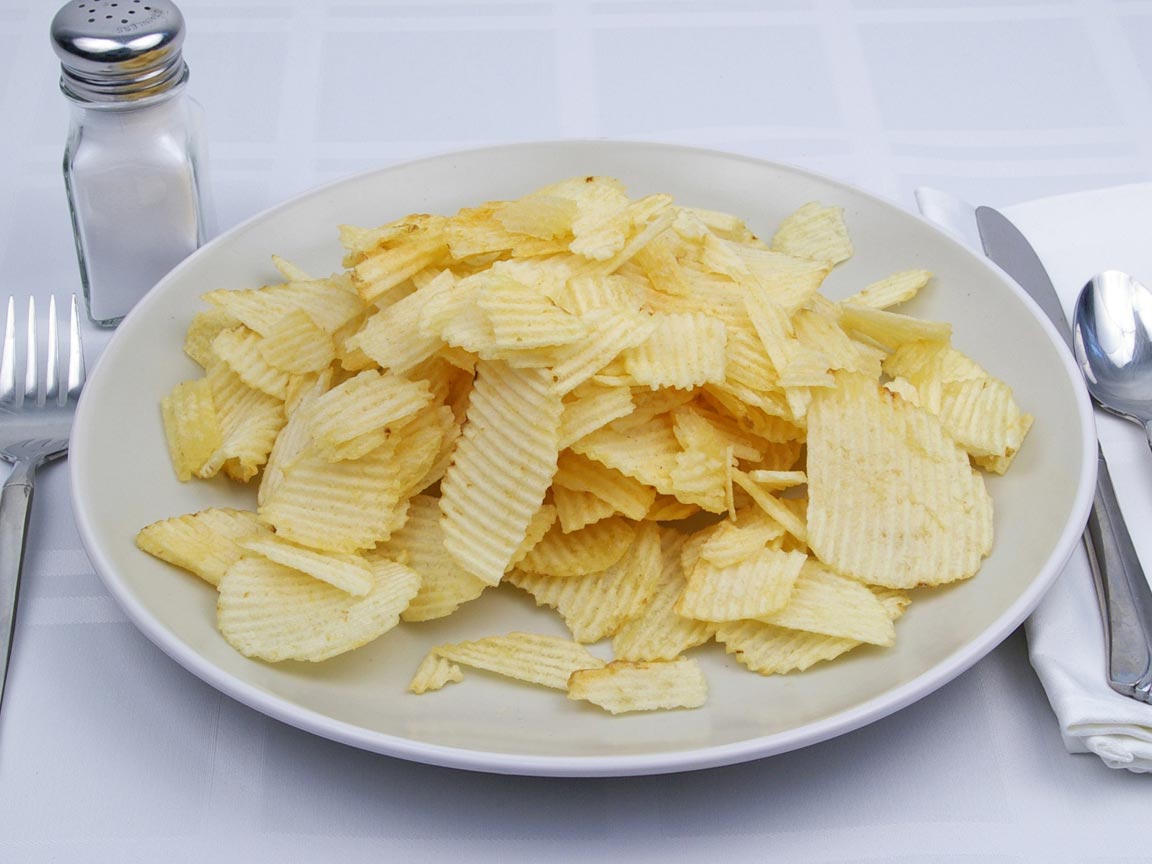 Calories in 106 grams of Potato Chips - Ruffles - Reduced Fat
