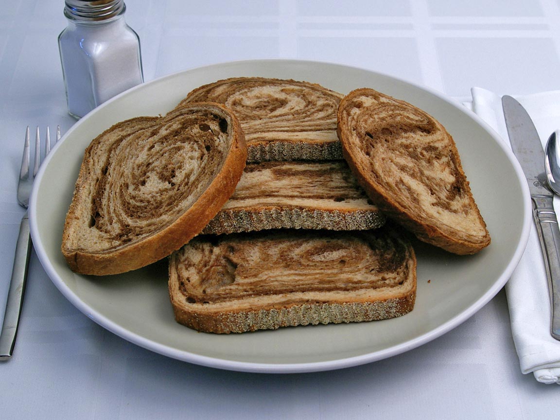 Calories in 5 slice(s) of Rye Bread - Avg