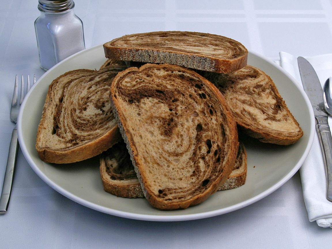 Calories in 8 slice(s) of Rye Bread - Avg