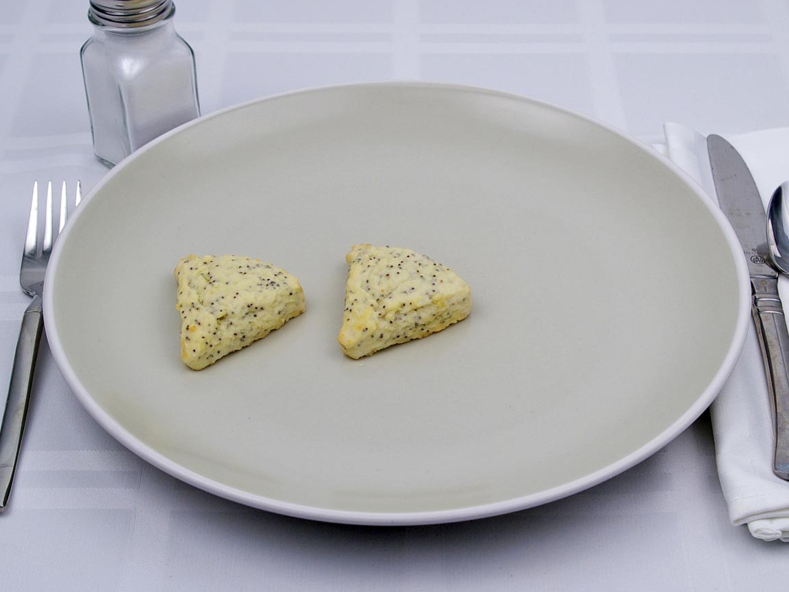 Calories in 2 scone(s) of Mini Scone - Lemon Poppyseed