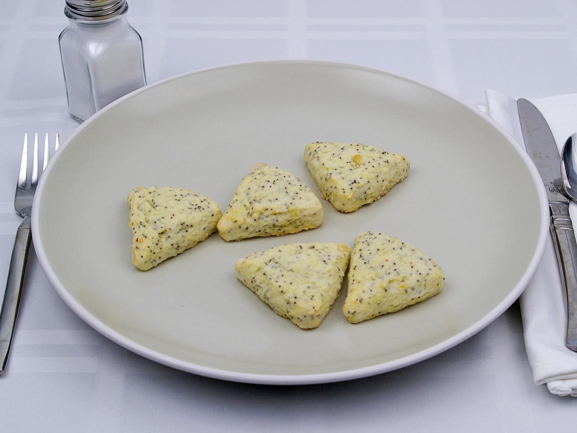 Calories in 5 scone(s) of Mini Scone - Lemon Poppyseed
