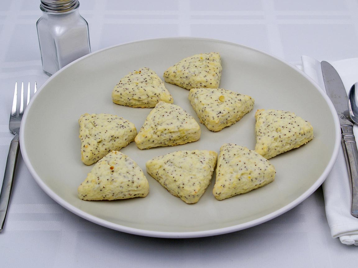 Calories in 9 scone(s) of Mini Scone - Lemon Poppyseed