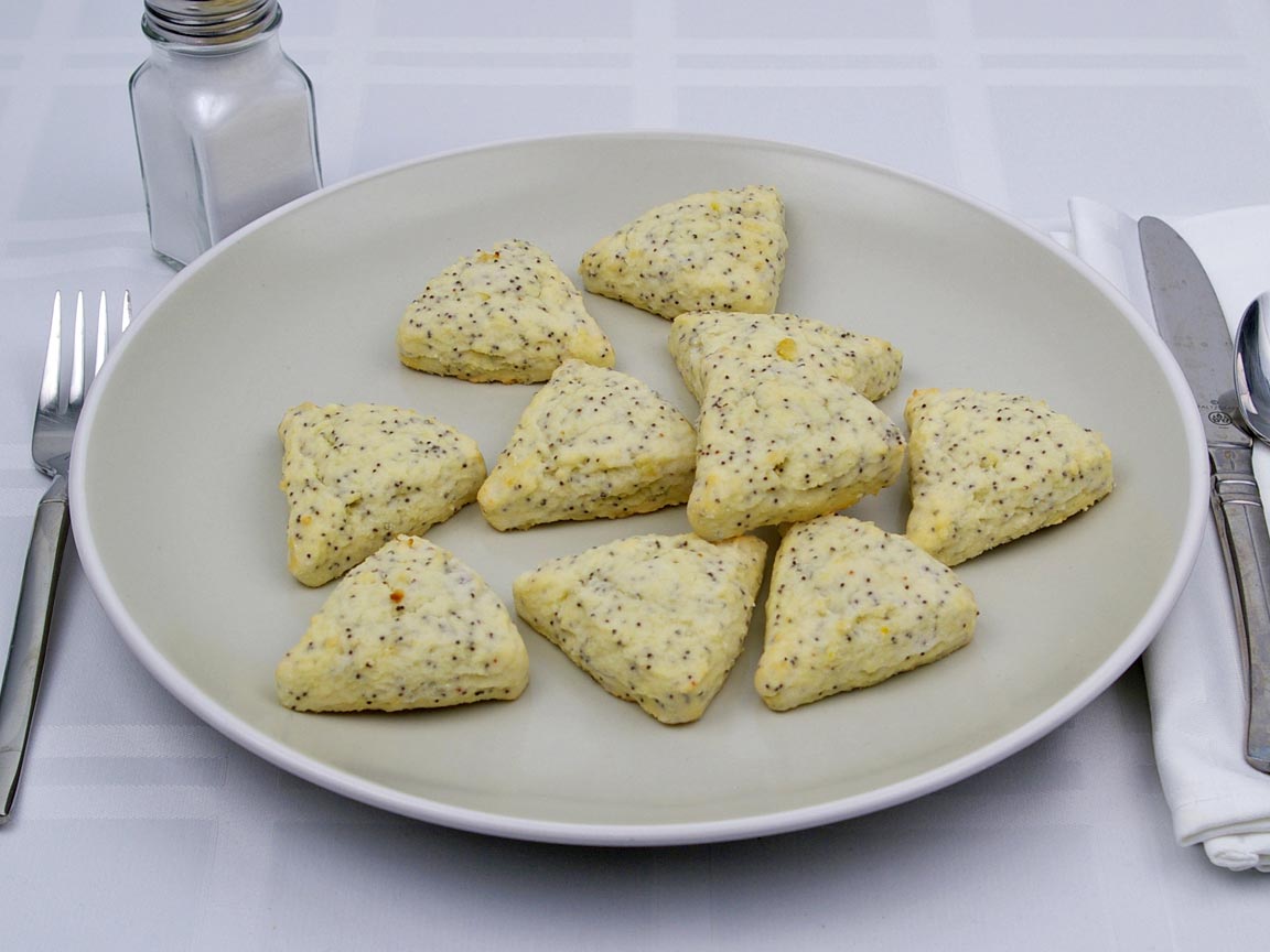 Calories in 10 scone(s) of Mini Scone - Lemon Poppyseed