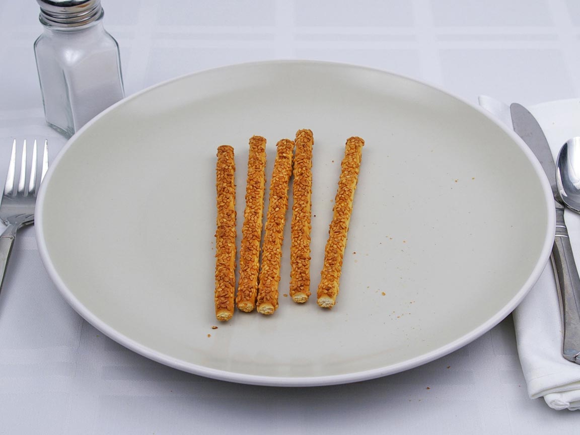 Calories in 5 stick(s) of Sesame Bread Sticks