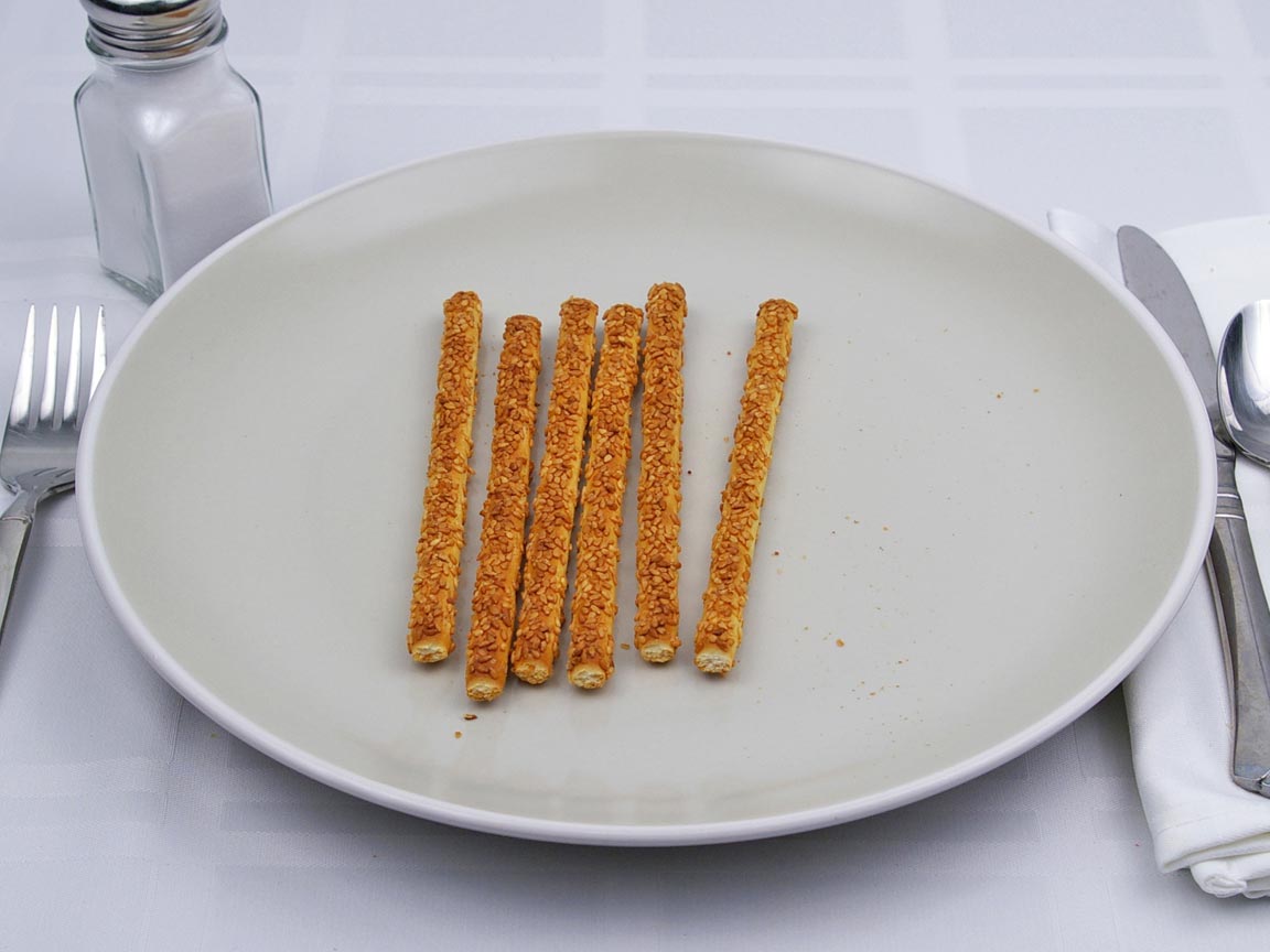 Calories in 6 stick(s) of Sesame Bread Sticks