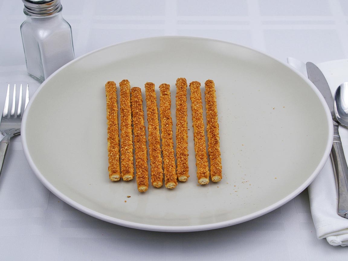 Calories in 8 stick(s) of Sesame Bread Sticks